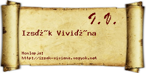 Izsák Viviána névjegykártya